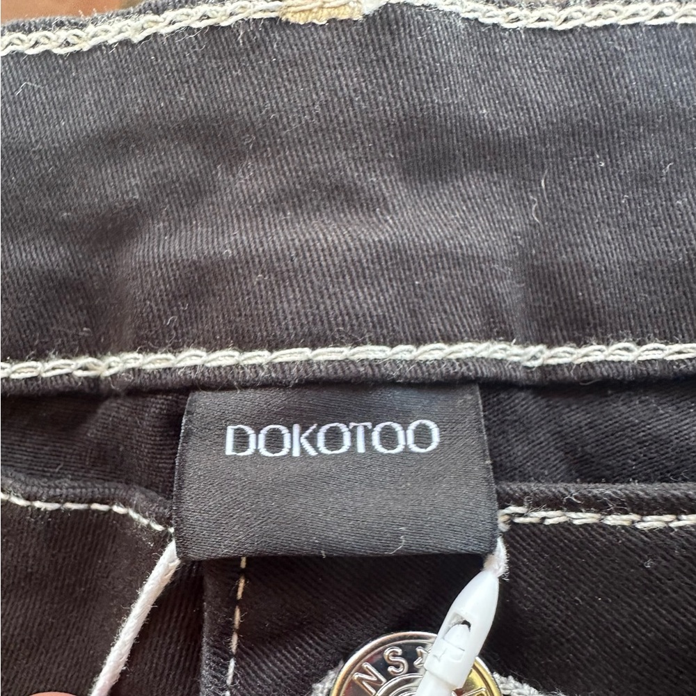 Black Wide-Leg Contrast Stitch Cargo Pants size 8 NWT - Picture 8 of 11